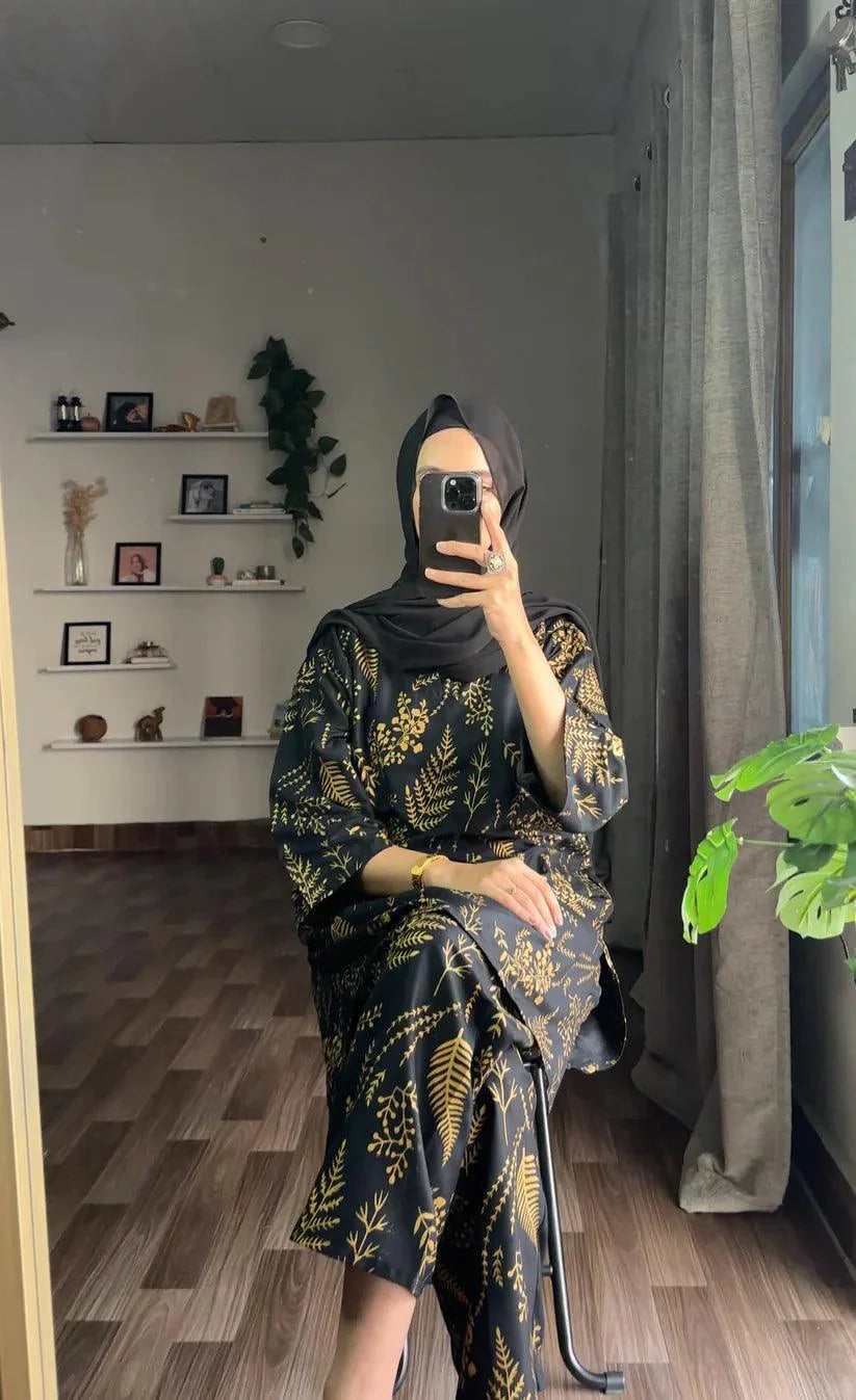 Floral Leaf Print 2Pcs Stitched