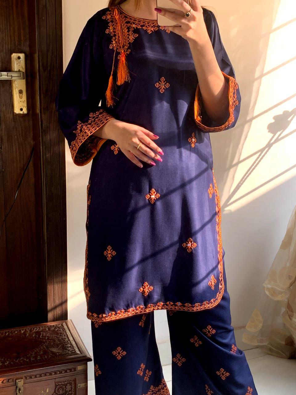 Desi Core Embroidery 2Pcs Stitched