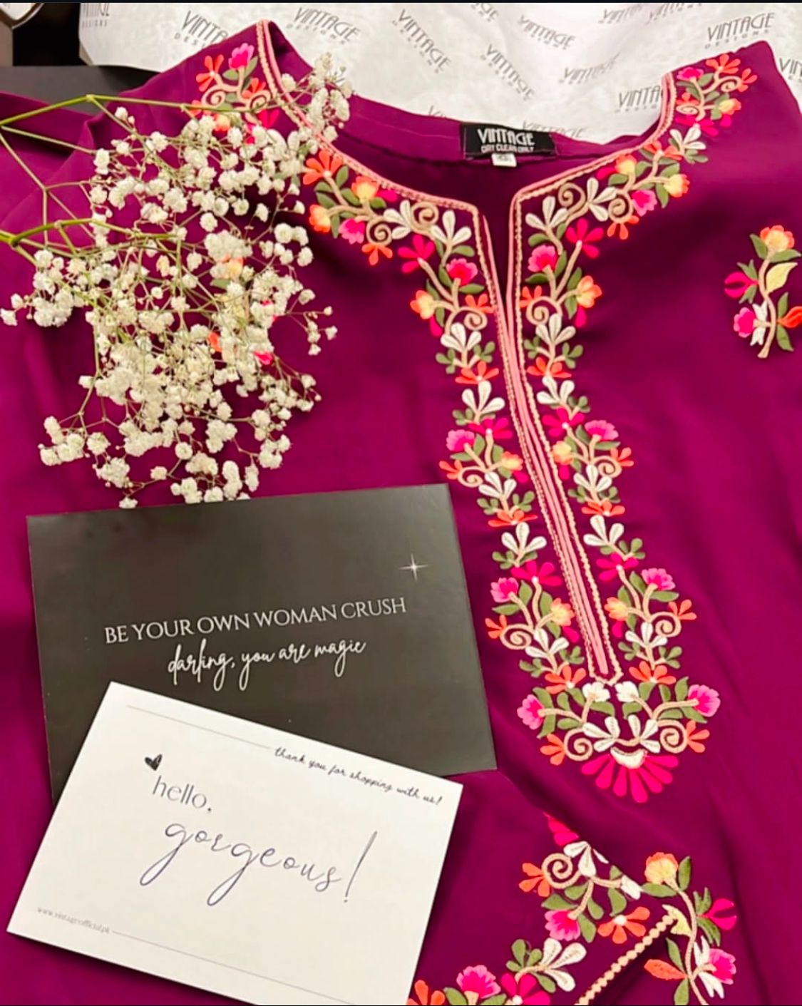 Vintage 2Pc Stitched