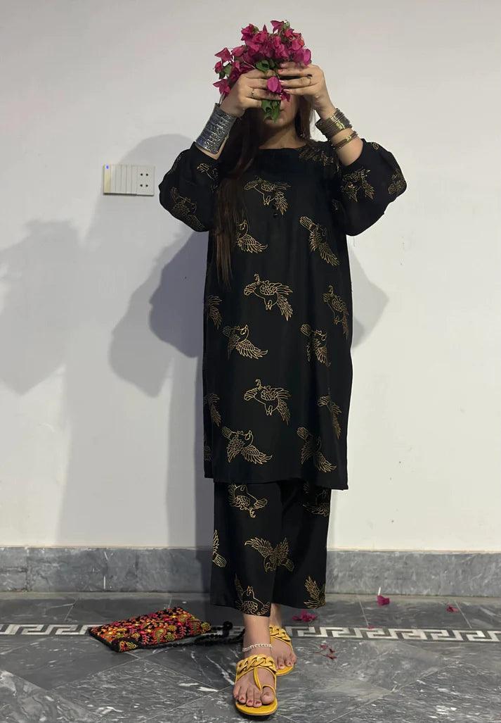 Sparrow 2Pcs Stitched