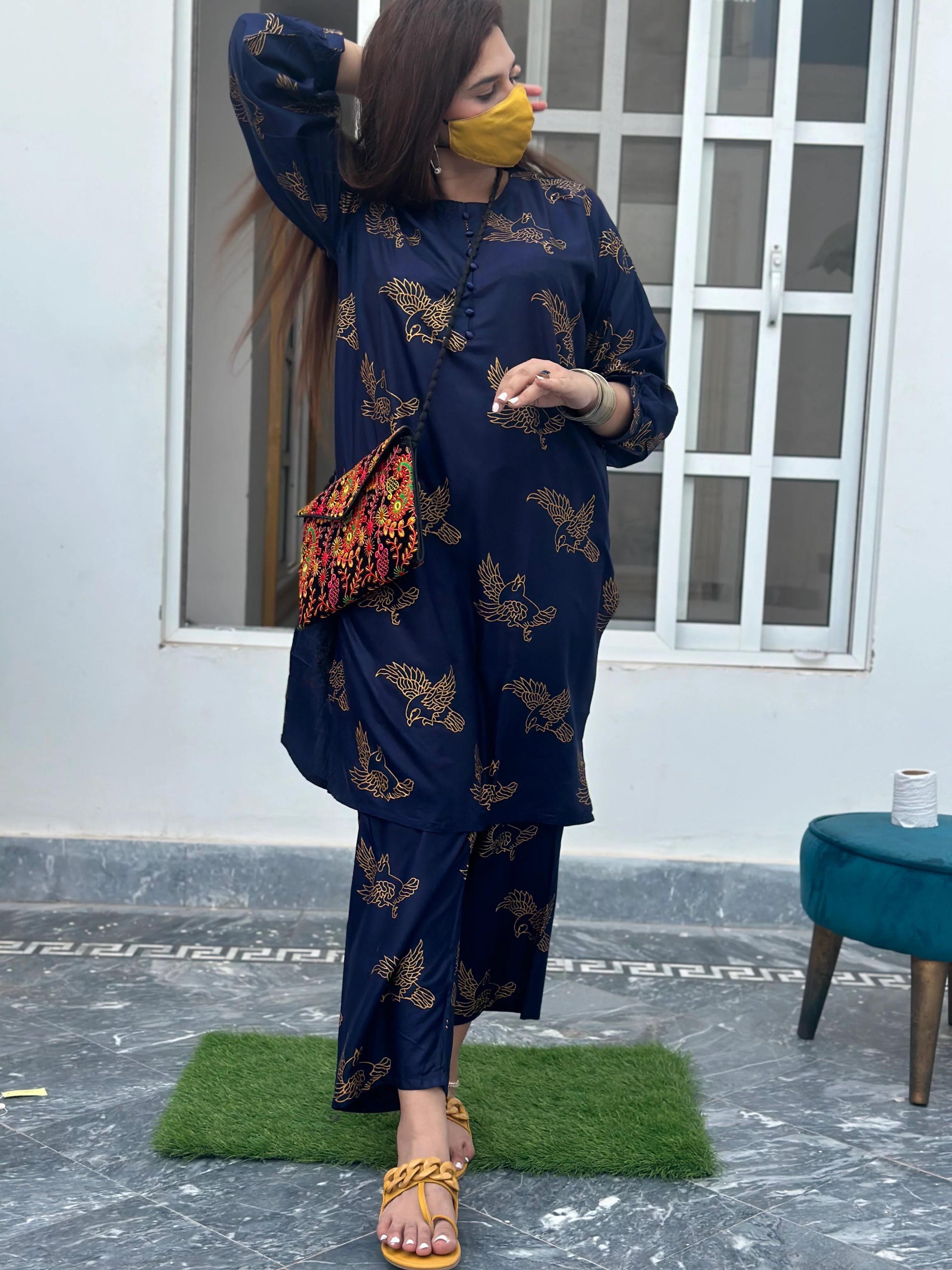 Sparrow 2Pcs Stitched