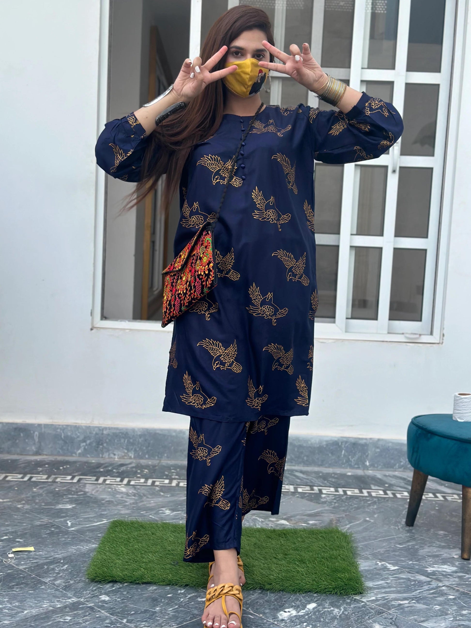 Sparrow 2Pcs Stitched