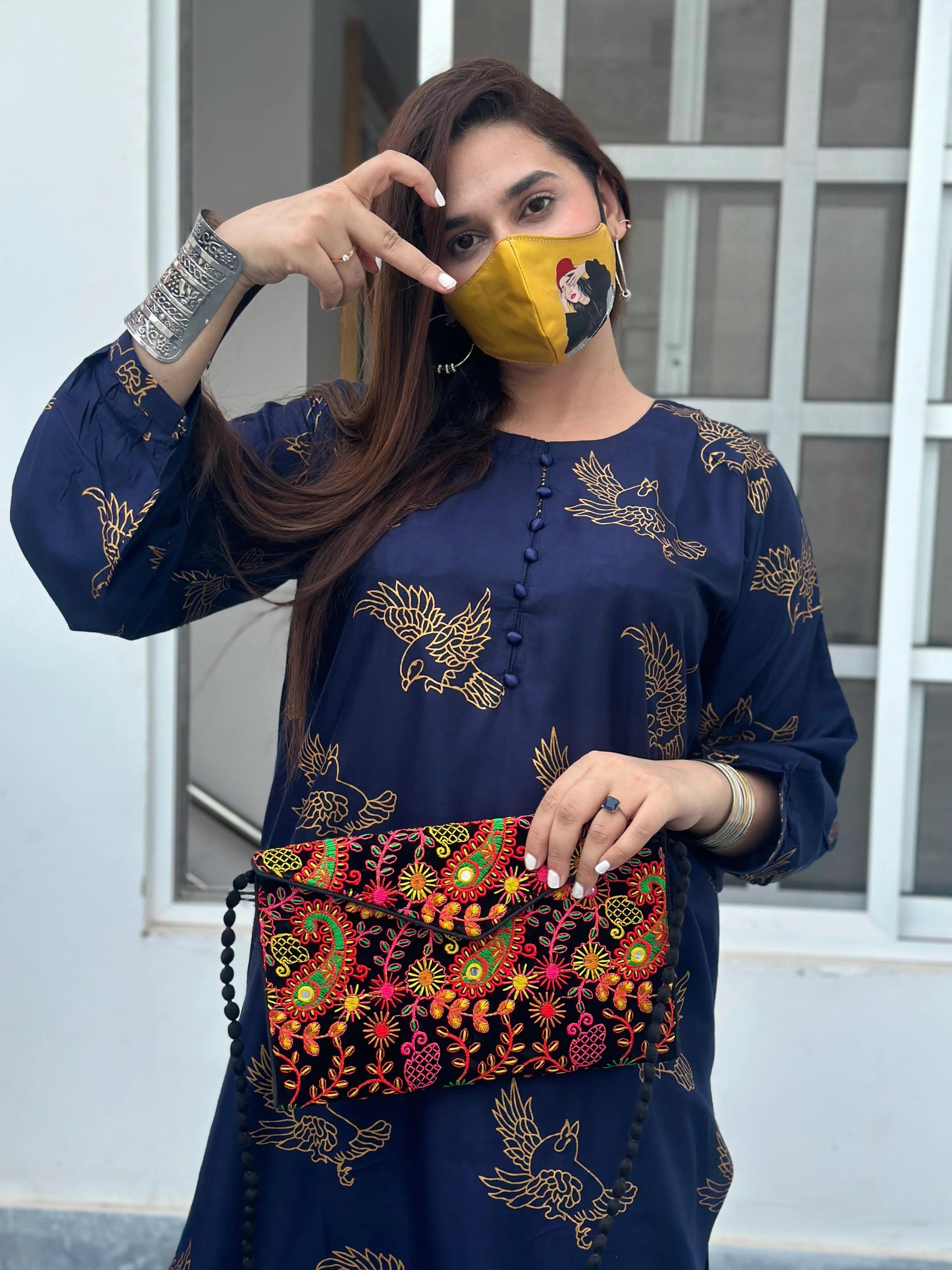 Sparrow 2Pcs Stitched