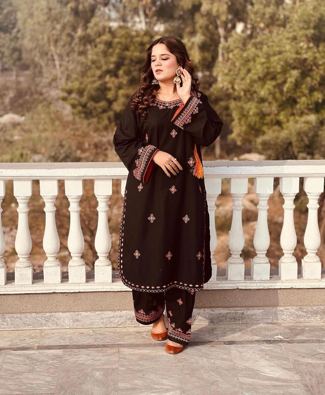 Desi Core Embroidery 2Pcs Stitched