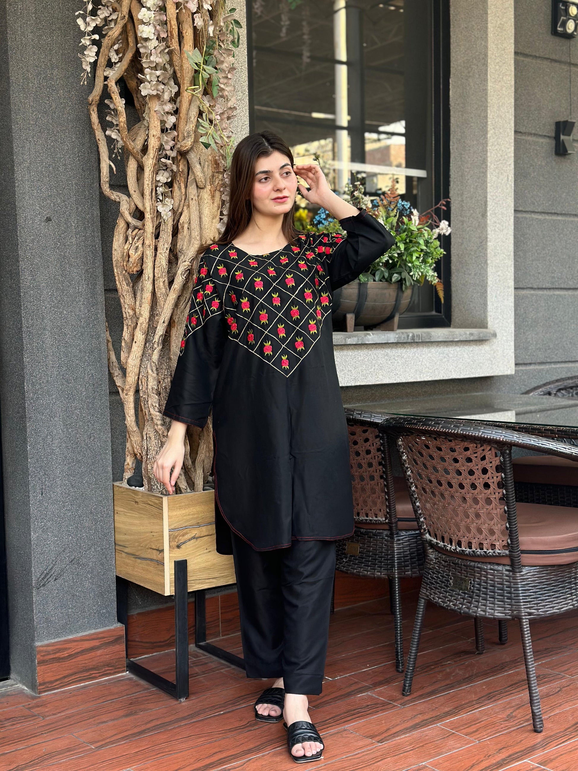 LAIRA Embroidered Article 2Pcs Stitched