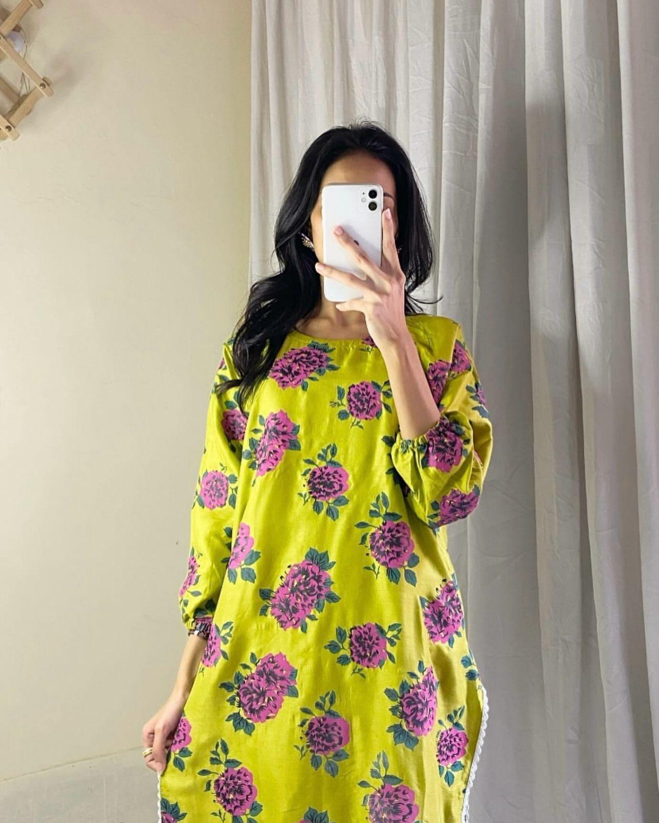 Flower Print 2Pcs Stitched