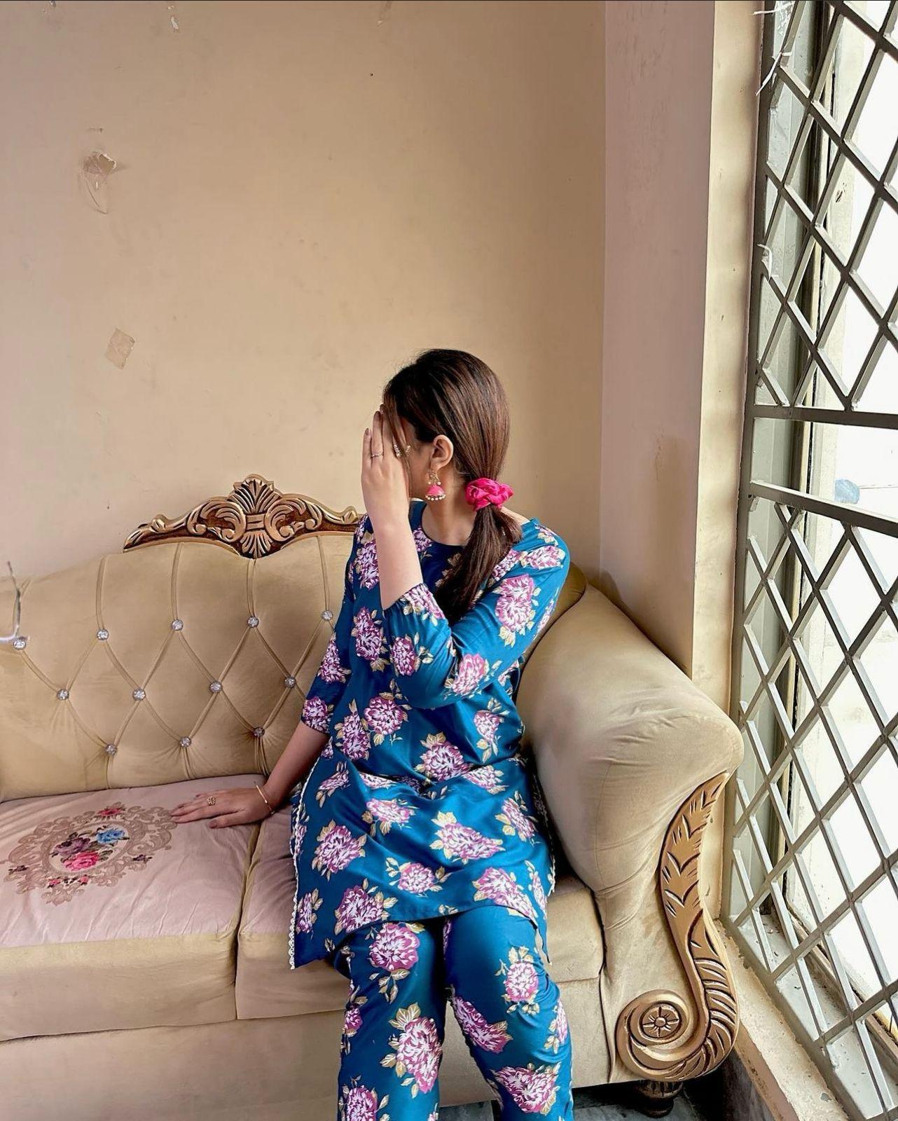 Flower Print 2Pcs Stitched